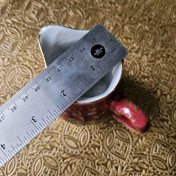 Vintage Red Gold Rose Porcelain Milk Jug 4*2 In Designed For Toyo Trading Co. - Picture 5 of 7
